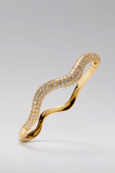 Gold Wave Bangle